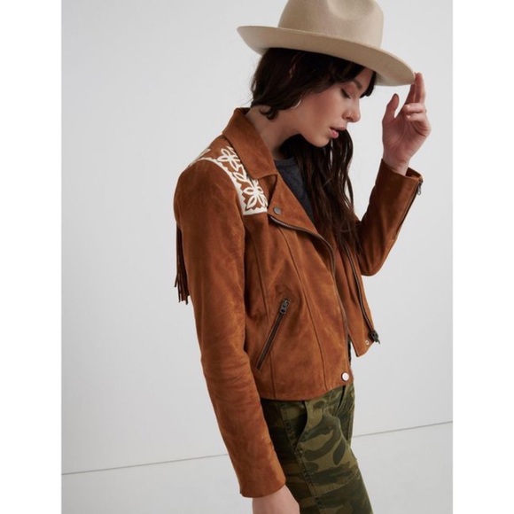 NWT Lucky Brand suede fringe moto jacket - Picture 2 of 6
